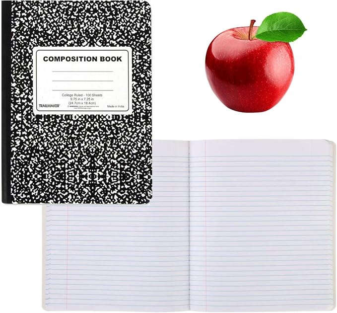 Trail maker Composition Notebooks, College Ruled Marble Cover, 200 Pages - Image 4