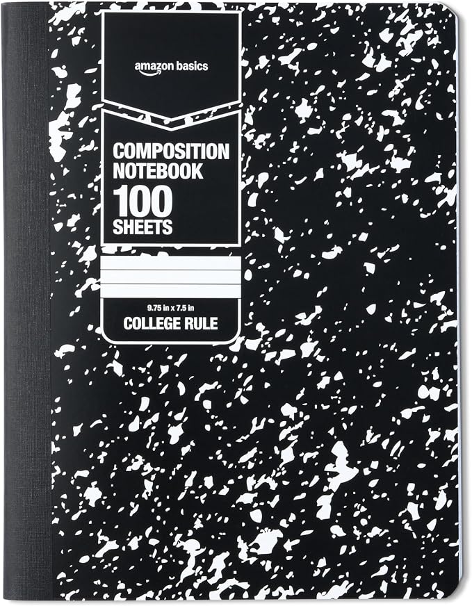 Amazon Basics Composition Notebook, College Ruled, 100 Sheets, 9.75" x 7.5" by AmazonBasics