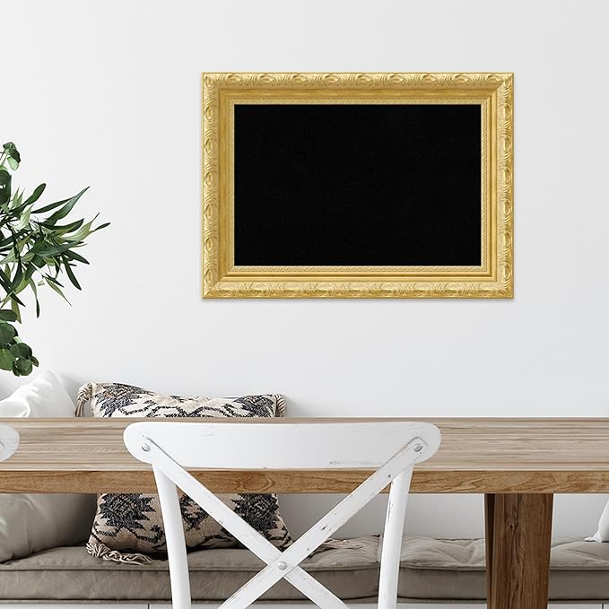 Amanti Art Black Cork Board for Wall, 16x22 Vision Board with Gold Wood Frame, Small Corkboard Office Decor for Home Organization, Traditional Corkboard Pinboard to Display Items for Home-DeskLoop Office