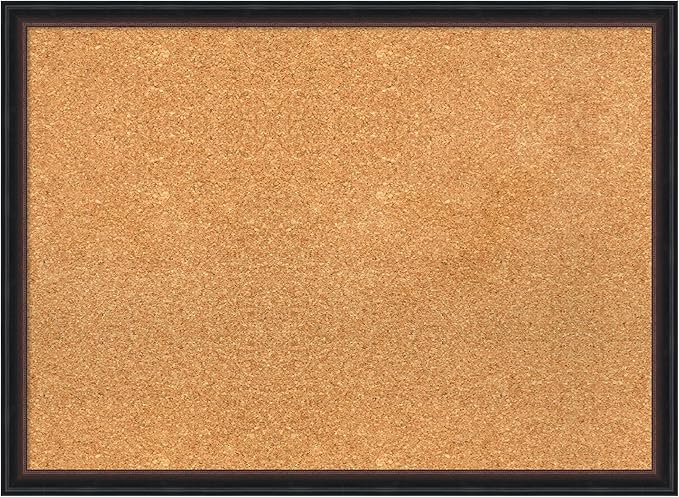 Amanti Art Natural Cork Board for Wall, 22x30 Vision Board with Black Wood Frame, Medium Corkboard Office Decor for Home Organization, Casual Corkboard Pinboard to display items for home organization-DeskLoop Office