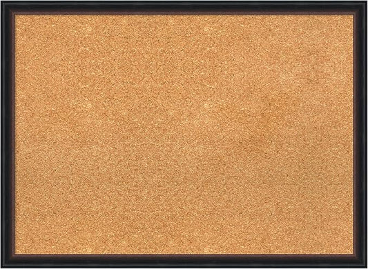 Amanti Art Natural Cork Board for Wall, 22x30 Vision Board with Black Wood Frame, Medium Corkboard Office Decor for Home Organization, Casual Corkboard Pinboard to display items for home organization-DeskLoop Office