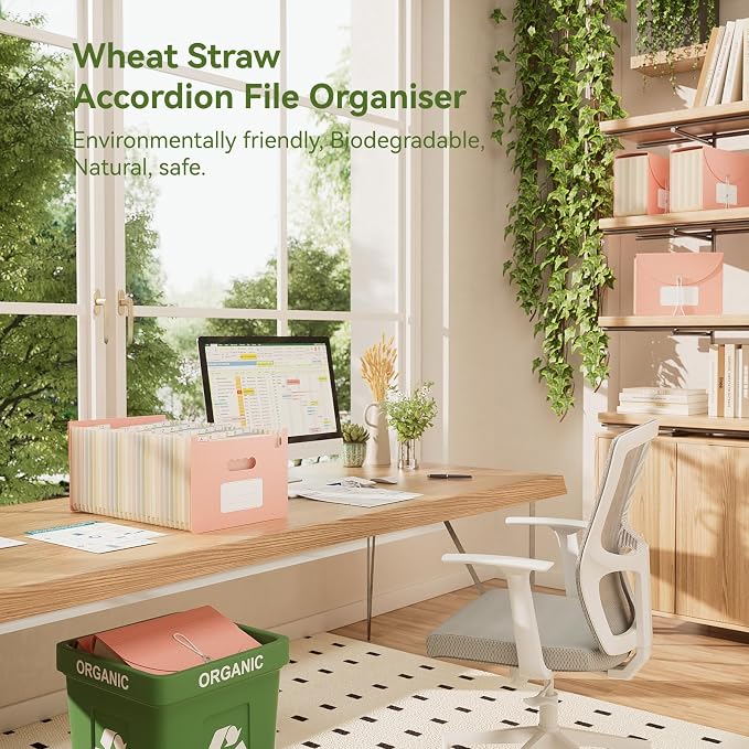 EcoStash Wheat Straw Accordion File Organizer, 26 Pockets Expanding File Folder - Image 4