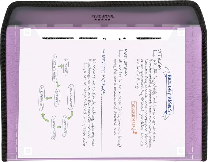 Five Star Expanding File Organizer + Study App, 7-Pocket Accordian File - Image 6