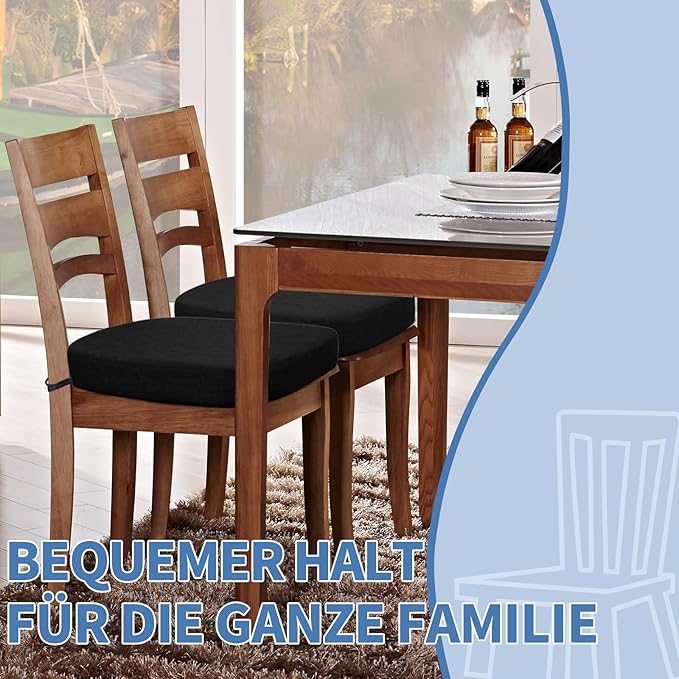 BUYUE Thickened 2.5" Friendly Woven Fabric Dining Chair Cushion, U-Shape High - Image 3