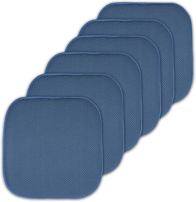 Sweet Home Collection Cushion Memory Foam Chair Pads Honeycomb Nonslip Back by SweetHomeCollection