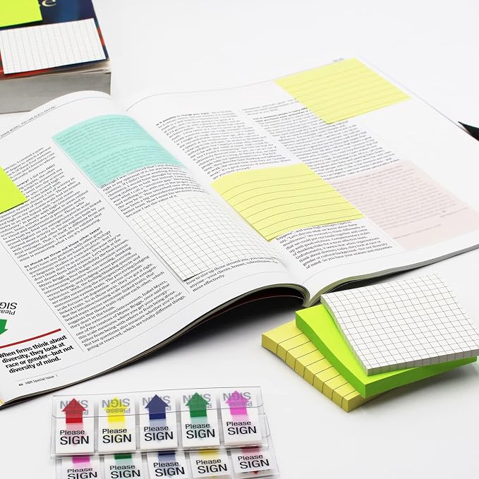 Lined Sticky Notes, 3x3 Inch, Self-Stick Notes, Pastel Yellow Color Pads/Pack - Image 7
