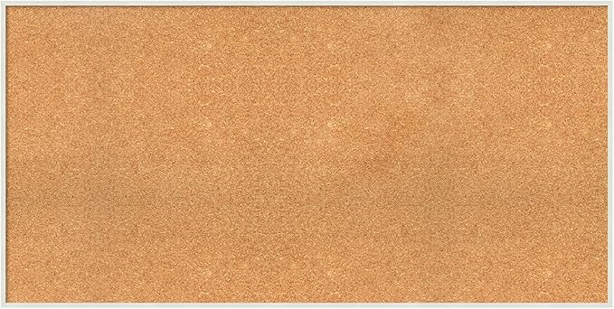 Amanti Art Natural Cork Board for Wall, 25x49 Vision Board with White Frame, Oversize Corkboard Office Decor for Home Organization, Modern Corkboard Pinboard to Display Items for Home Organization in-DeskLoop Office