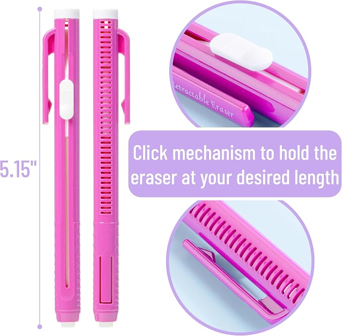 Mr. Pen- Retractable Mechanical Eraser Pens, 6 Pack, Ice Cream Colors | - Image 3