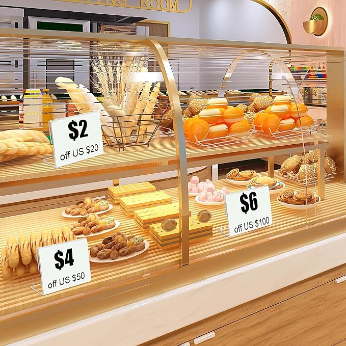 30 pack Small Acrylic Sign Holder 3.5 x 2.5 Inch, Mini Food Sign Labels - Image 4
