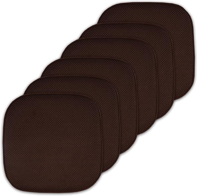Sweet Home Collection Cushion Memory Foam Chair Pads Honeycomb Nonslip Back by SweetHomeCollection