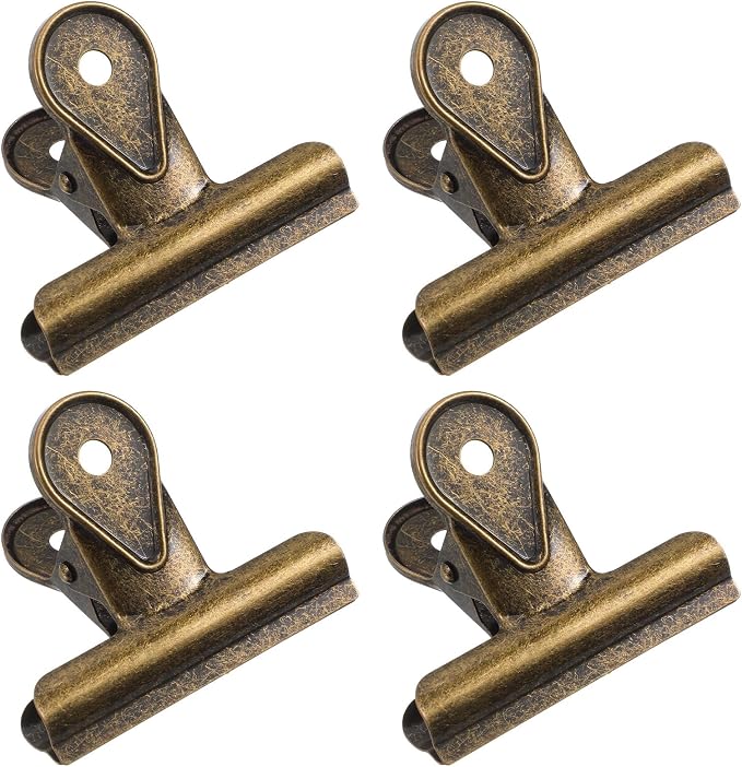 4 Pack Bulldog Clips, Vintage Metal Binder Clips Large by Unknown