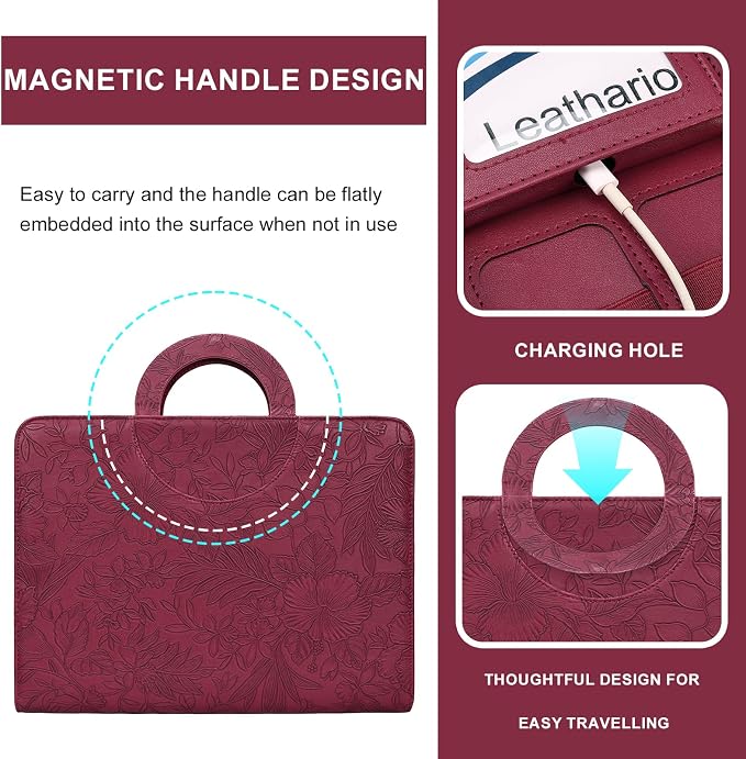 Leathario Portfolio Binder, Includes 5 Folder Index Dividers, 13 Inch Tablets - Image 5