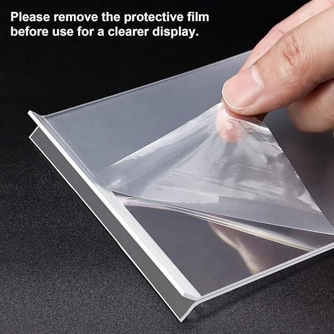Acrylic Sign Holder 4x6, 16 Pack Clear Double Sided Clear Table Menu Vertical - Image 5