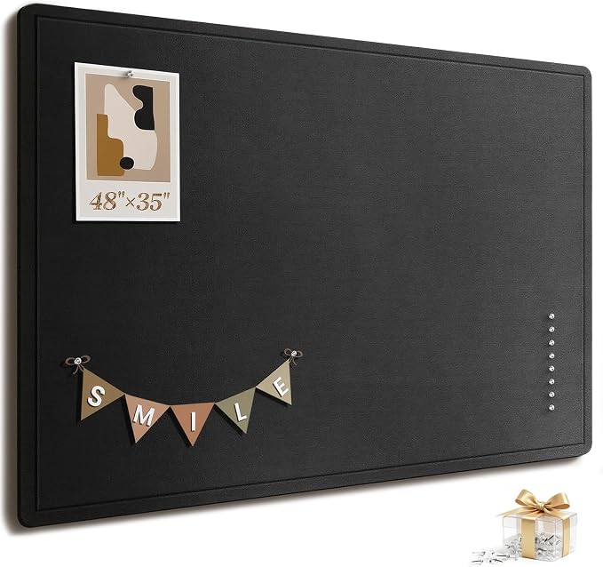 Large Bulletin Board, 48 X 35 Inches Felt Cork Board by Subeauty