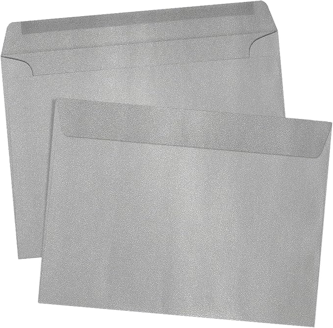 LUXPaper 9 x 12 Booklet Envelopes | Silver Metallic | 80lb. Text | 250 Qty - Image 3
