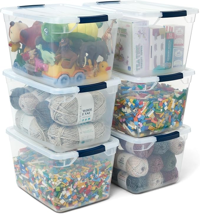 Rubbermaid Cleverstore Clear 32 Qt, 6 Pack Stackable Plastic Storage Bins by Unknown