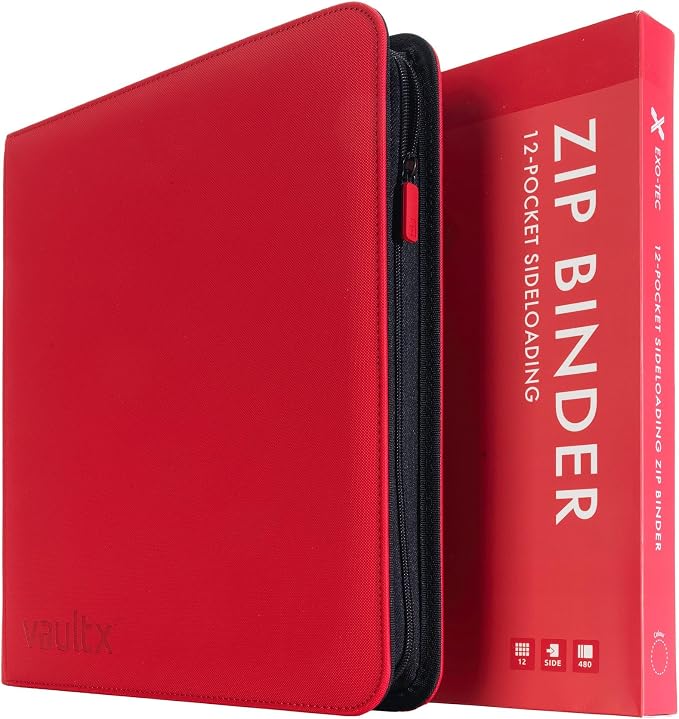 Vault X 12 Pocket Zip Binder, 480 Cards, Exo-Tec Material, 20 Side-Loading Pages by VaultX