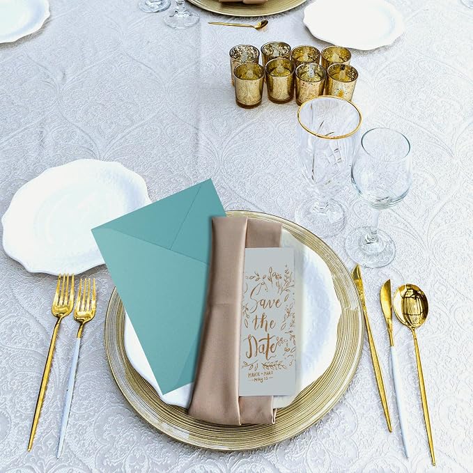 Shimmery Blue Envelope A7-100 PCS Goefun V Flap Invitation Envelopes - Image 7