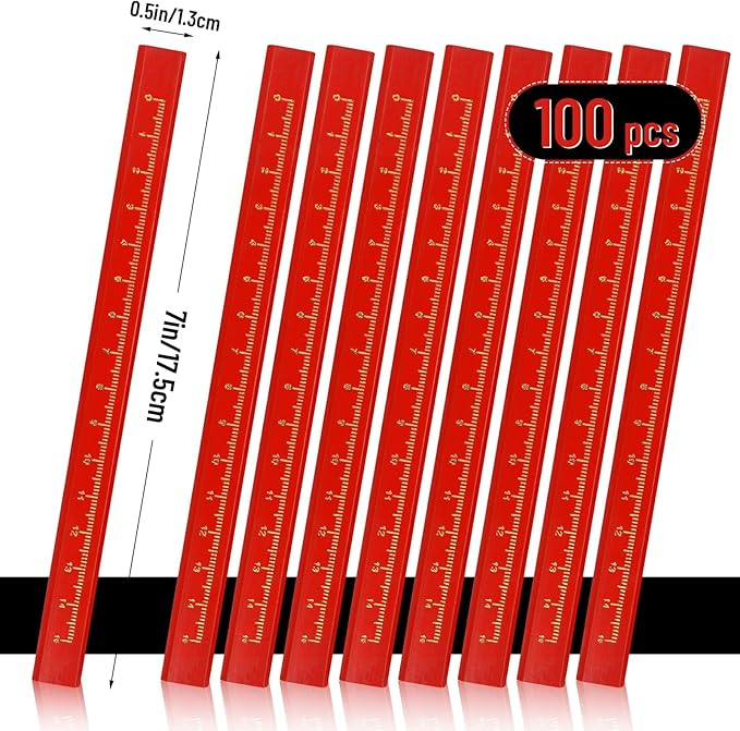 100 Pcs Carpenter Pencils, Octagonal Hard Black Carpenter Pencils for Woodworking Marking & Construction Plans