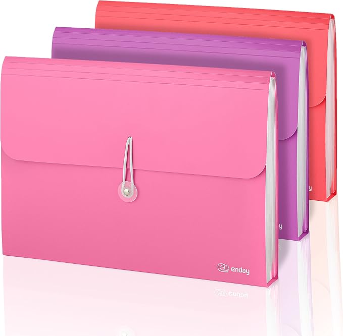 Accordion File Organizer, 7 Pocket Expanding File & Cover Folder by Enday