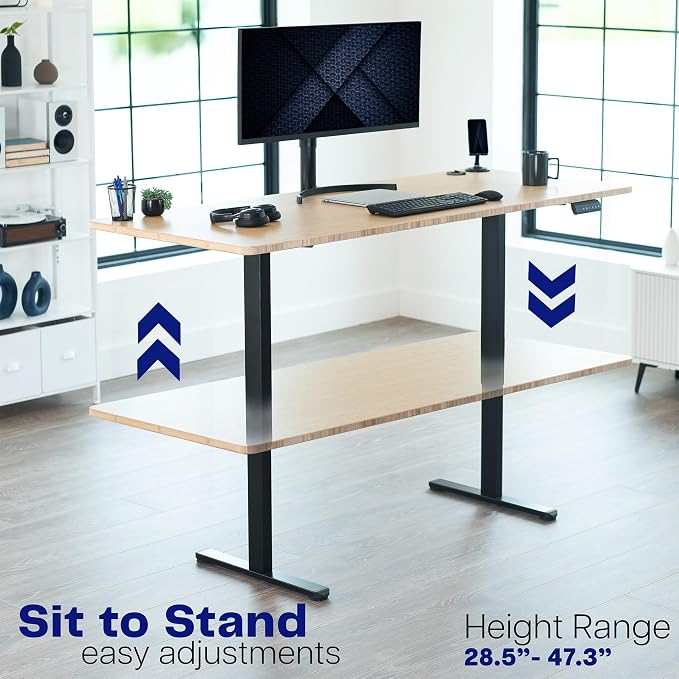 VIVO Heavy Duty Dual Motor Electric Sit Stand Desk Frame, 220 lbs Capacity up - Image 8