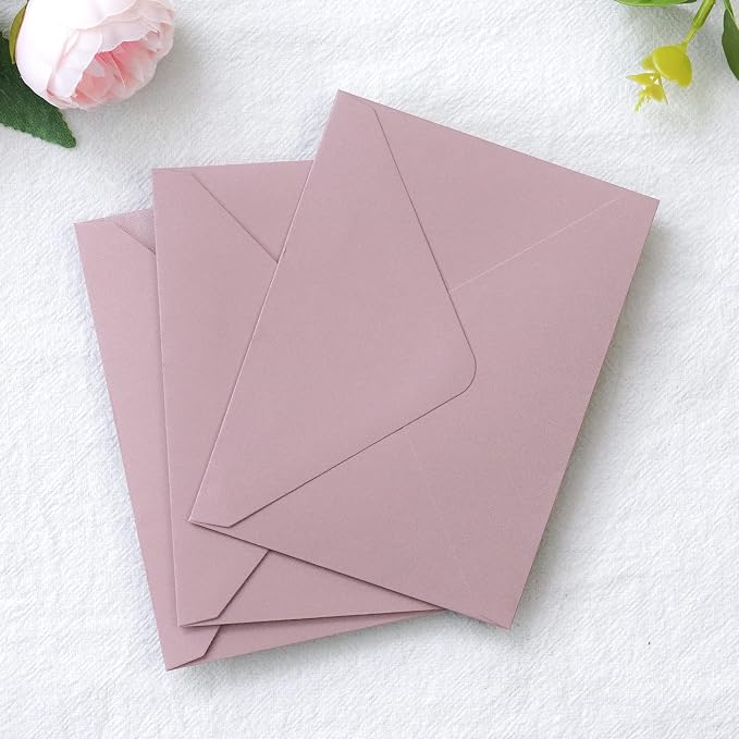 PONATIA 50 Pack A1 Envelopes, 3.63 x 5.2” Dusty Rose Envelopes Perfect - Image 6