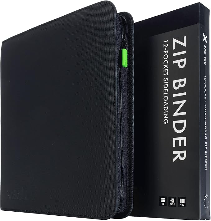 Vault X 12 Pocket Zip Binder, 480 Cards, Exo-Tec Material, 20 Side-Loading Pages by VaultX