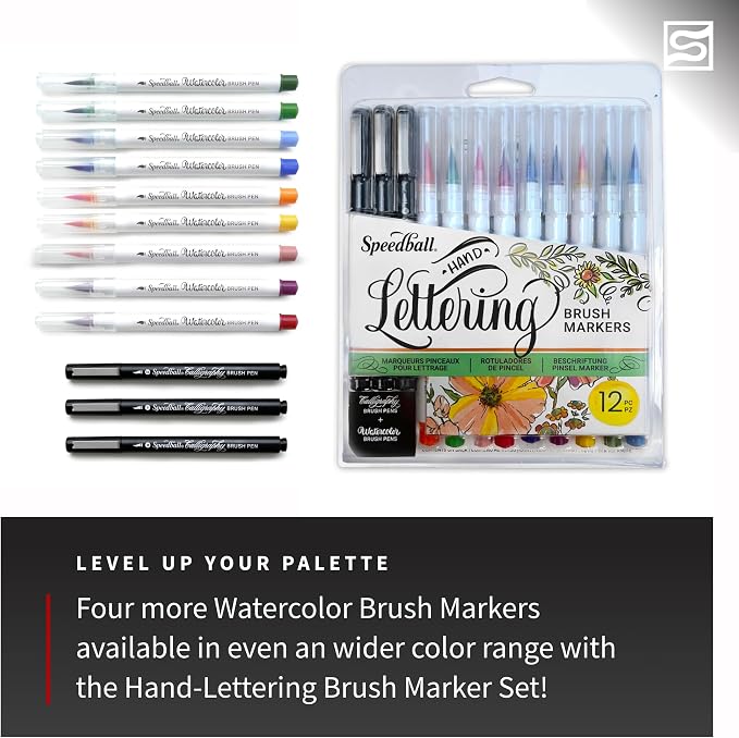 Speedball Hand-Lettering & Journaling Set, Brush Tip Pens Calligraphy, Bullet - Image 6