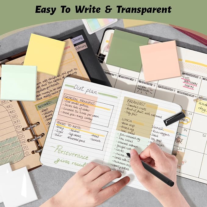 ‎SYMDROMIA Transparent Sticky Notes, 800 Sheets Bohemian - Image 4