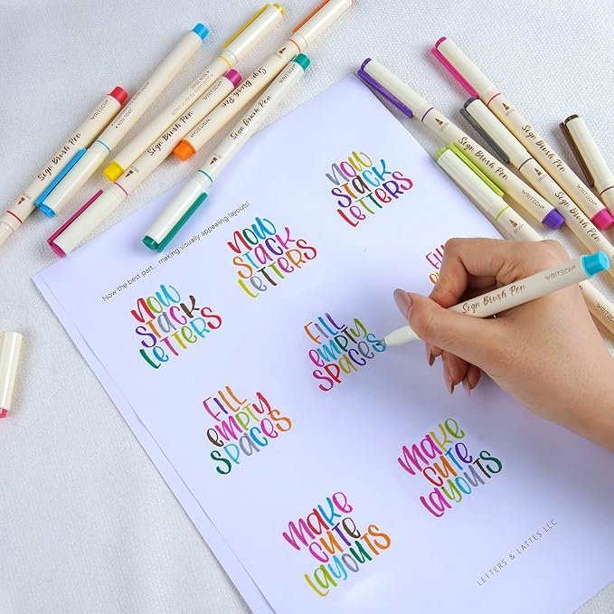 WRITECH Brush Tip Marker Pens: Artist Markers Flexible Tip Water Based 12ct - Image 7