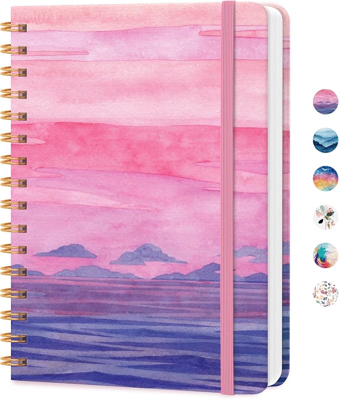CICPAP Lined Spiral Journal Notebook, A5 College Ruled Notebook by CICPAP