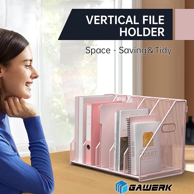 MINDEPOT Desk File Organizer Metal Desk Magazine Folder Holder - Image 4