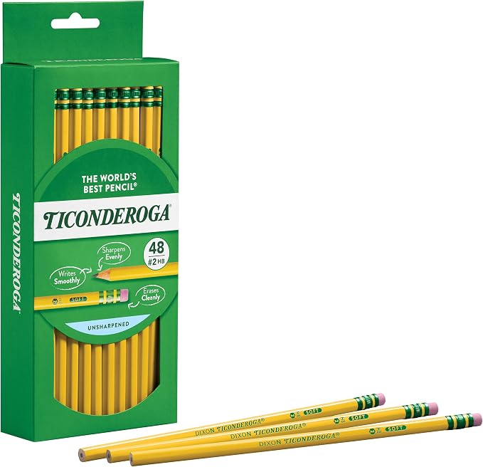 TICONDEROGA Wood-Cased Pencils, Unsharpened, 2 HB Soft, 6 Packs, 288 Total - Image 4