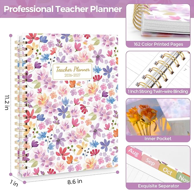 SKYDUE Teacher Planner 2026-2027 Academic Year, 8.5" x 11" Teacher Lesson - Image 2