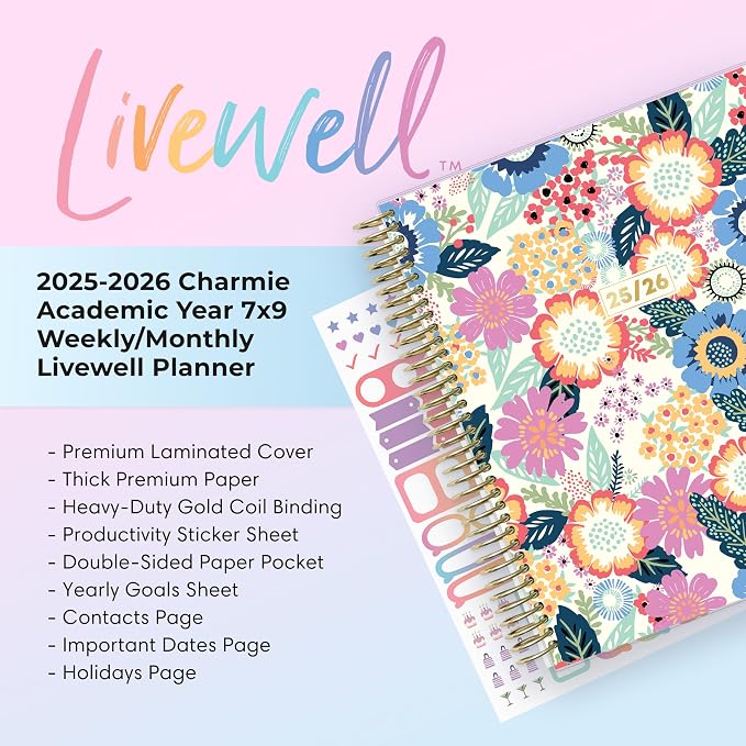 Blue Sky Livewell Weekly and Monthly Academic Year Planner Calendar, July - Image 9