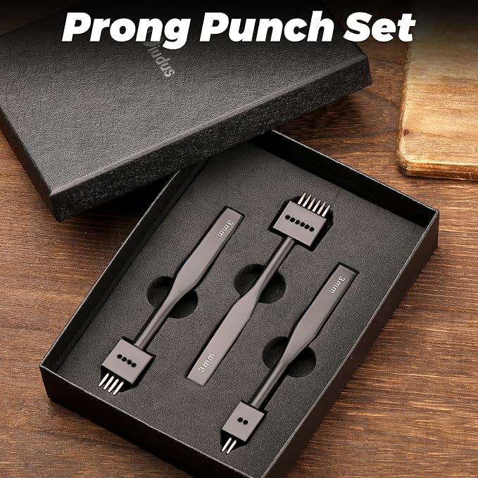 Leather Hole Punch, Round Hole Prong Stitching Chisel Set Leather Working Tools - Image 7
