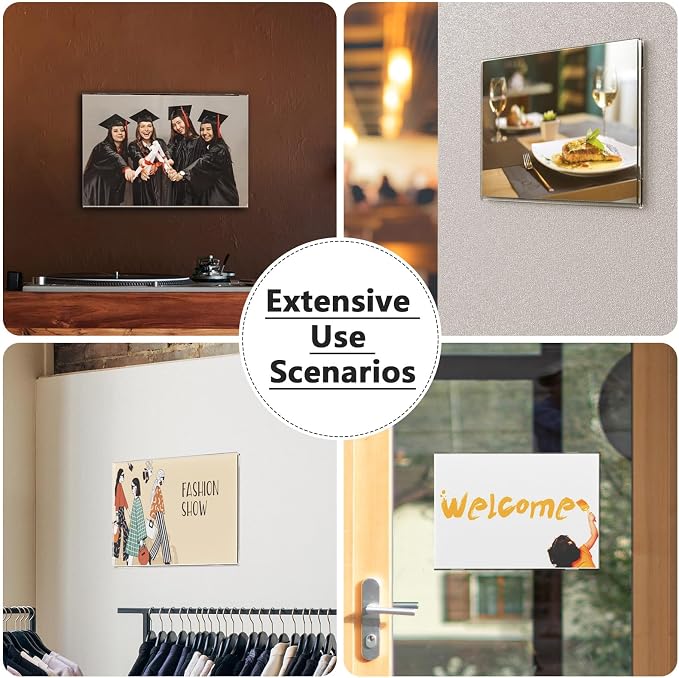 MaxGear Acrylic Sign Holder 8.5 x 11 Wall Mount, 6 Pack, Landscape | Includes - Image 6