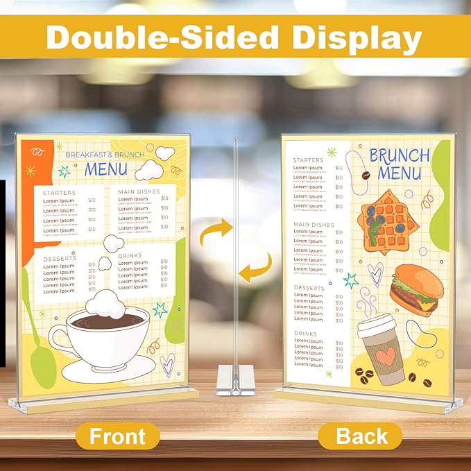 EHWINE Acrylic Sign Holder 4 x 6, 20 Pack Double-Sided Stand up Table Top Sign - Image 3