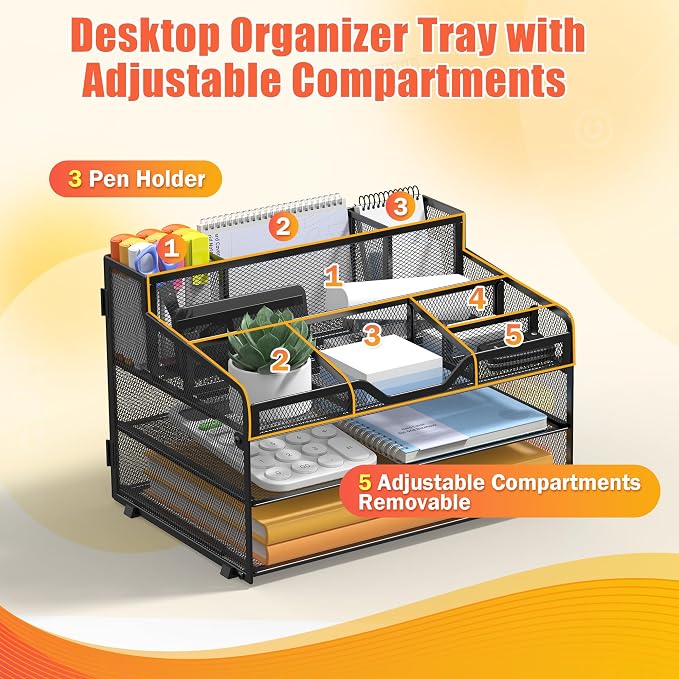 Docnest 3 Tier Mesh Desk Organizer - Image 4