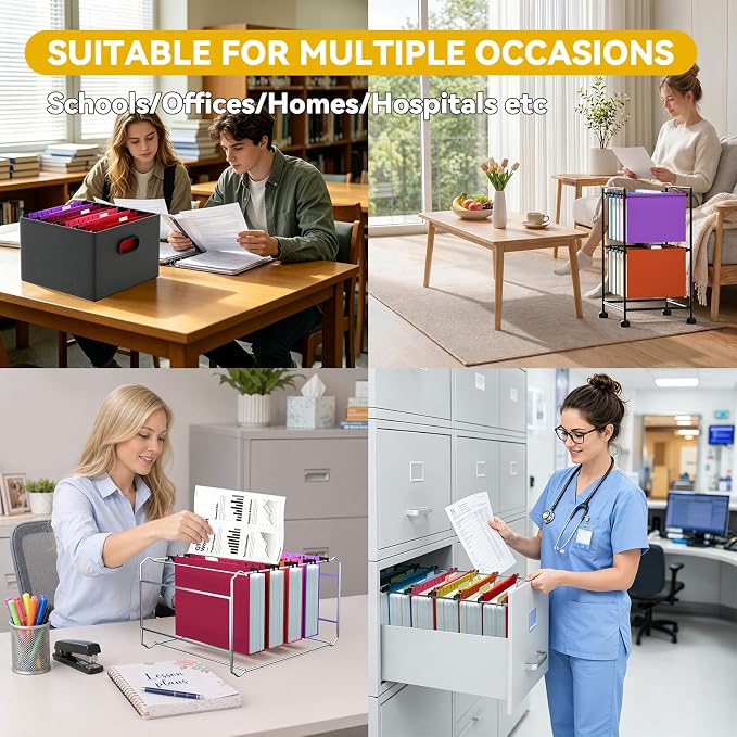 Plastic Legal Size Hanging File Folders, 12 Pack Sturdy Legal Hanging Folder - Image 6