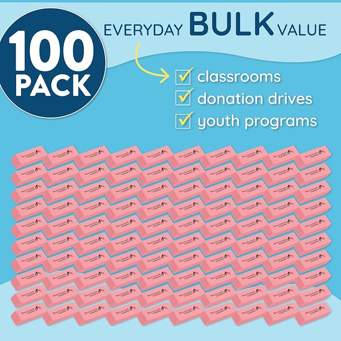Blue Summit Supplies 600 Pack Pink Erasers Bulk, and Classroom - Image 2
