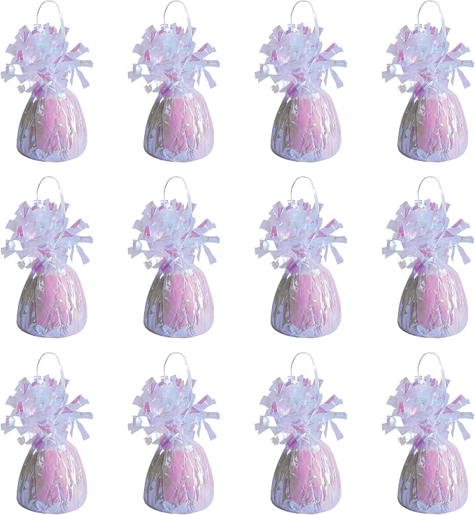 Beistle 50804-OP Opalescent Metallic Wrapped Balloon Weights, 6 Ounces by Beistle