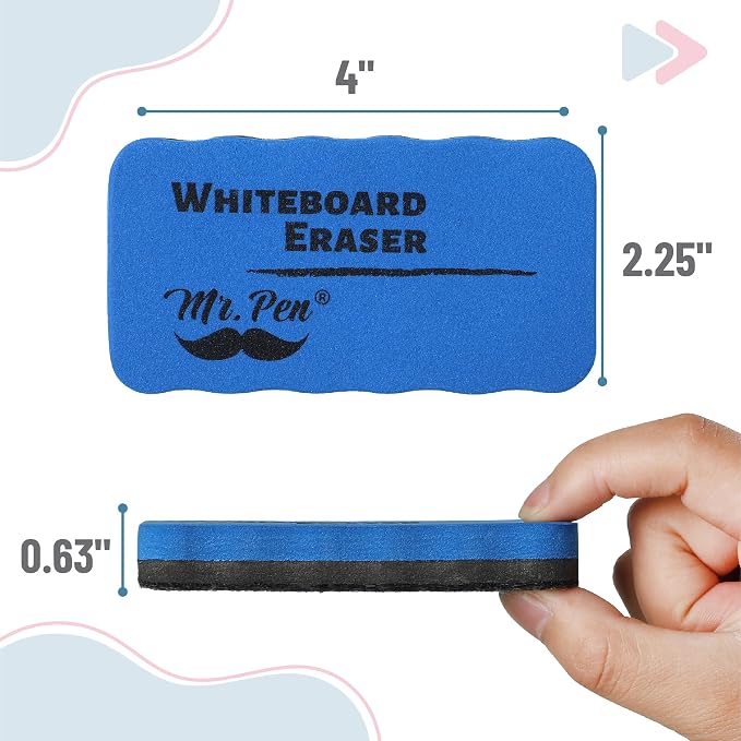 Mr. Pen- Magnetic Dry Erase Erasers, 8 Pack | Colorful Magnetic Whiteboard - Image 3