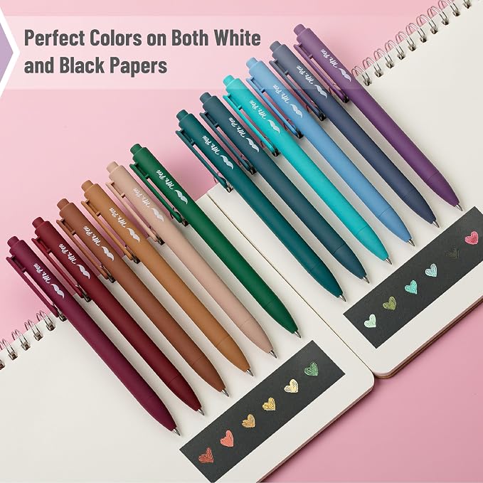 Mr. Pen- Retractable Gel Pens, 12 Pack, Dark Vintage Ink, Fine Point 0.7mm | - Image 3