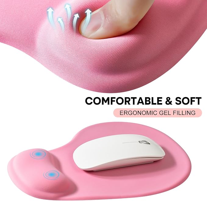 JIKIOU Mouse Pad, 2 Pack Ergonomic Mouse Pads - Image 2