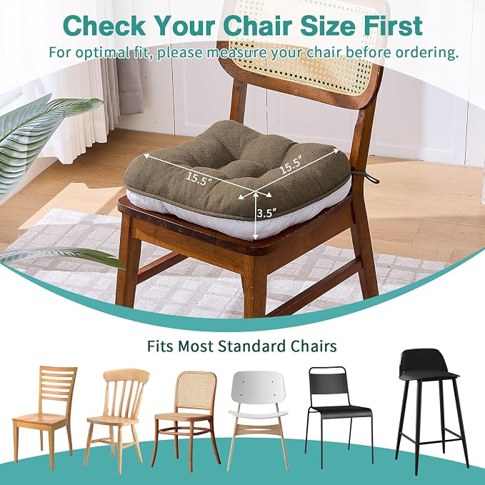 BETU Chair Cushions for Dining Chairs Set of 4, 3.5" Thick Kitchen Table Chair - Image 4