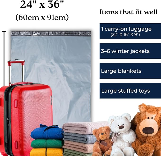 Large Shipping Bags | 24 x 36| Jumbo Poly Mailers - Image 2