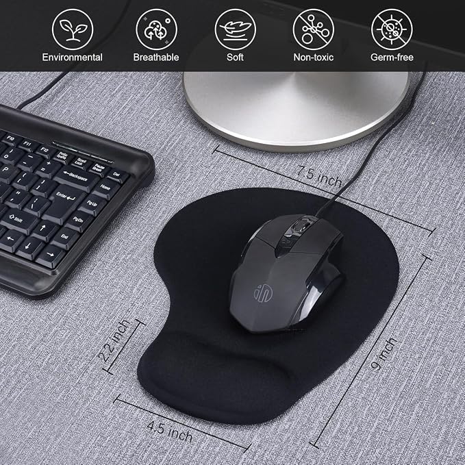 JIKIOU Mouse Pad, 2 Pack Ergonomic Mouse Pads - Image 2