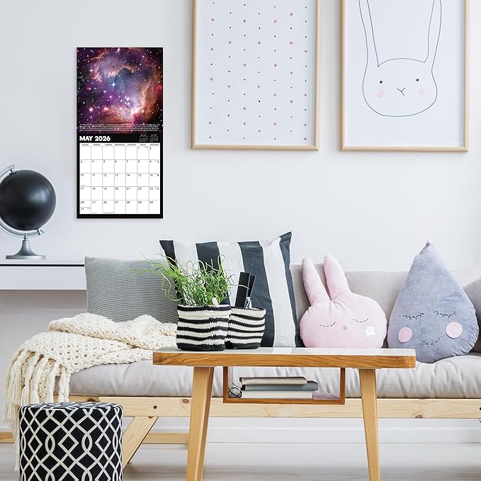 2026 Wall Calendar - Hubble Telescope Wall Calendar 2026, January 2026 - December 2026, 12" x 24" (Open), Hanging Hook, Blocks and Holidays - Stunning Hubble Discoveries