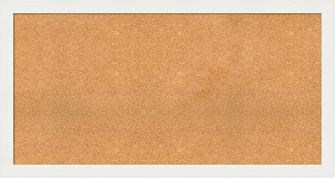 Amanti Art Natural Cork Board for Wall, 27x51 Vision Board with White Frame, Oversize Corkboard Office Decor for Home Organization, Casual Corkboard Pinboard to Display Items for Home Organization in-DeskLoop Office